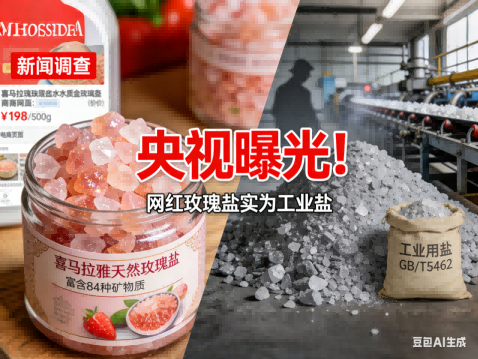 央视曝光!网红“玫瑰盐”真相:竟是工业盐冒充食用盐?