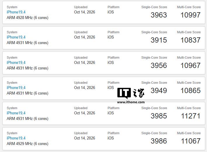 苹果折叠屏 iPhone Duo 跑分现身 GeekBench，CPU 频率与 iPhone 18 Pro 相同
