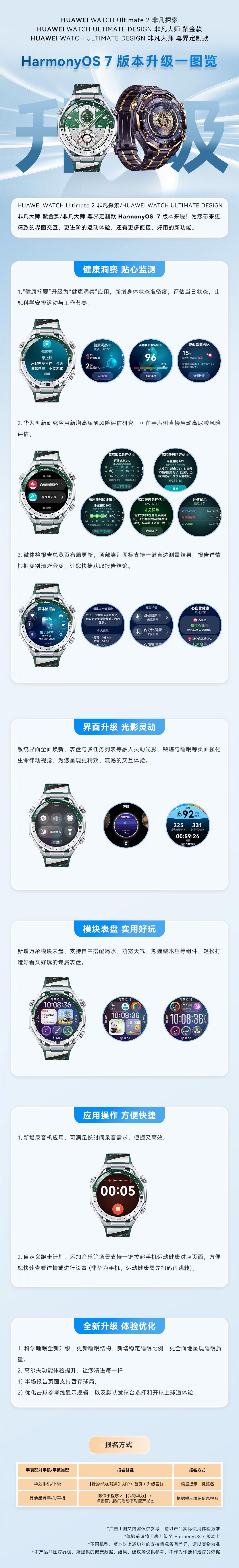 华为三款高端手表开启 HarmonyOS 7 升级